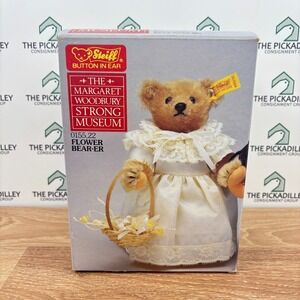 Steiff 0155/22 Flower Bear-er Teddy Bear Strong Museum Mohair West Germany Box